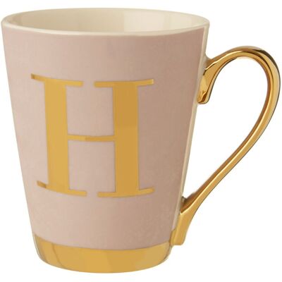 Premier Housewares Premier Housewares Pastel Pink Frosted Deco H Letter Monogram Mug - Coffee Mug Premier Housewares Premier Housewares Pastel Pink Frosted Deco H Letter Monogram Mug - Coffee Mug