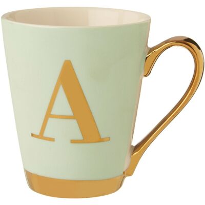 Premier Housewares Mimo Green Frosted Deco A Letter Monogram Mug - Mug Premier Housewares Mimo Green Frosted Deco A Letter Monogram Mug - Mug