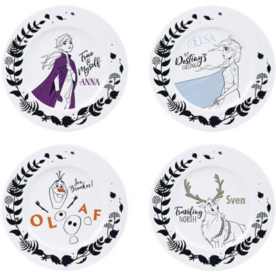 Disney Frozen 4 Piece Dinner Plate Set Disney Frozen 4 Piece Dinner Plate Set