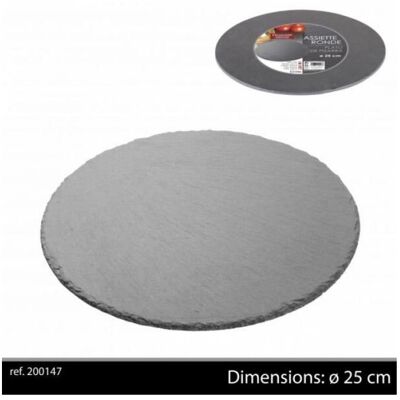 Unbranded Ardoise Tableware Round Serving Platter 25cm Starter Slate Slate Unbranded Ardoise Tableware Round Serving Platter 25cm Starter Slate Slate