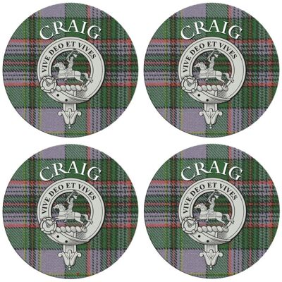 I LUV LTD Round Coaster Craig Scottish Clan Name Cork Backed Set of 4 Coasters I LUV LTD Round Coaster Craig Scottish Clan Name Cork Backed Set of 4 Coasters