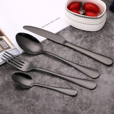 Unbranded (Black) 32pcs Cutlery Sets Fork for Dining Unbranded (Black) 32pcs Cutlery Sets Fork for Dining