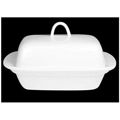 Sunnex Fully Vitrified Porcelain White Butter Dish With Lid Fits 250 Gram butter Sunnex Fully Vitrified Porcelain White Butter Dish With Lid Fits 250 Gram butter