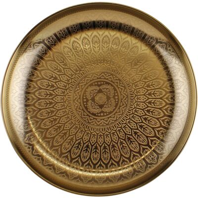 Geko Kasbah Design Decorative Gold Metal Tray Geko Kasbah Design Decorative Gold Metal Tray