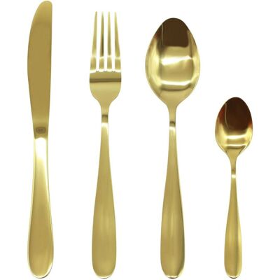Glim & Glam (24pc set) Stainless Steel Cutlery Sets Gold Light Flatware Glim & Glam (24pc set) Stainless Steel Cutlery Sets Gold Light Flatware
