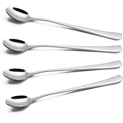 Vinsani 4-Piece Long-Handle Latte Spoon Set Stainless Steel, Mirror Finish, Dura Vinsani 4-Piece Long-Handle Latte Spoon Set Stainless Steel, Mirror Finish, Dura