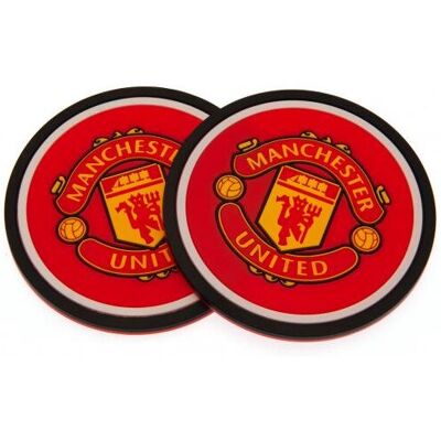 Taylors Football Souvenirs Manchester United FC 2 Pack Coaster Set Taylors Football Souvenirs Manchester United FC 2 Pack Coaster Set