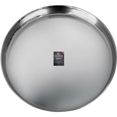 Viners 30cm Bar Tray Silver Mirror Polish Finish Round Drinks Food Serving Tray Viners 30cm Bar Tray Silver Mirror Polish Finish Round Drinks Food Serving Tray