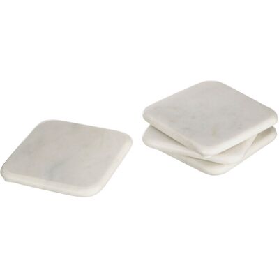 Premier Housewares Set of 4 White Square Marble Coasters Cups Mug Mats Dinnerware Worktop Saver Mat Premier Housewares Set of 4 White Square Marble Coasters Cups Mug Mats Dinnerware Worktop Saver Mat
