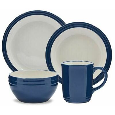 Tower Stylish 16Pc Blue & White Barbary & Oak Foundry Dinnerware Set Tableware Kitchen Tower Stylish 16Pc Blue & White Barbary & Oak Foundry Dinnerware Set Tableware Kitchen