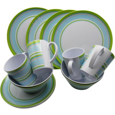 SecureFix Direct Caravan Camping Melamine Dinner Set 16pc (Picnic BBQ Outdoor Green) SecureFix Direct Caravan Camping Melamine Dinner Set 16pc (Picnic BBQ Outdoor Green)