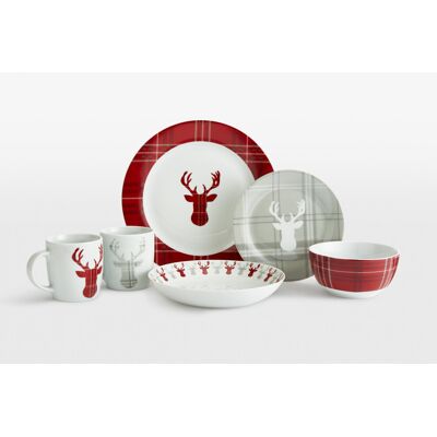 Waterside Fine China 30pc Highland Stag Dinner Set Waterside Fine China 30pc Highland Stag Dinner Set