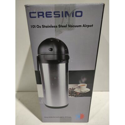 New Open Box Cresimo 3L Stainless Steel Vacuum-Insulated Thermal Airpot with Lev New Open Box Cresimo 3L Stainless Steel Vacuum-Insulated Thermal Airpot with Lev