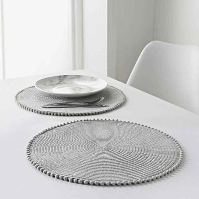 dylex (Set of 8, Grey ) Set Of 4/8 Table Place Mats Blush Pink Grey Ochre Yellow Round dylex (Set of 8, Grey ) Set Of 4/8 Table Place Mats Blush Pink Grey Ochre Yellow Round