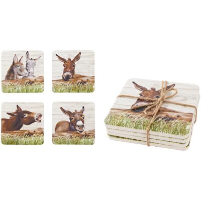 Carousel Set Of 4 Lovely Donkey Coasters For Drinks ~ Novelty Animal Cup Mug Table Mats Carousel Set Of 4 Lovely Donkey Coasters For Drinks ~ Novelty Animal Cup Mug Table Mats
