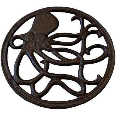 Selections Cast Iron Round Octopus Themed Table Trivet Selections Cast Iron Round Octopus Themed Table Trivet