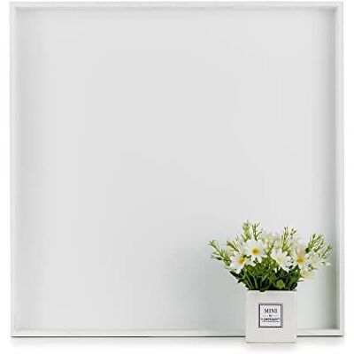 Hanobe Square Large Ottoman Tray: Modern Extra Large White Serving Decorative Trays wit Hanobe Square Large Ottoman Tray: Modern Extra Large White Serving Decorative Trays wit
