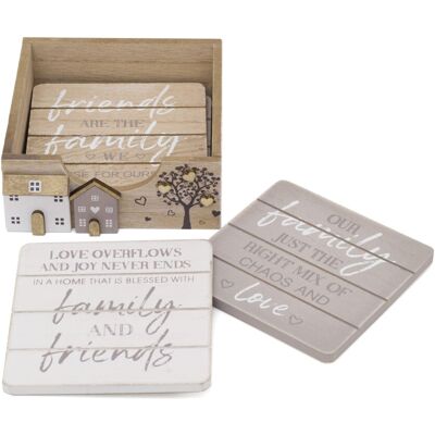 Carousel Set Of 4 Shabby Chic House Design Wooden Coasters Family Friends Quotes Coaste Carousel Set Of 4 Shabby Chic House Design Wooden Coasters Family Friends Quotes Coaste