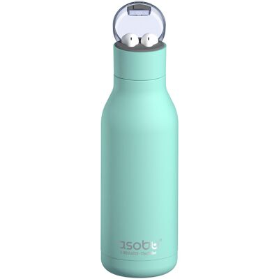 Asobu Earphone H2 Audio Insulated Water Bottle Stainless Steel Mint Asobu Earphone H2 Audio Insulated Water Bottle Stainless Steel Mint