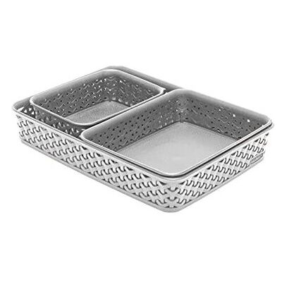 Curver My Style Tray Set - A4/A5/A6 - Grey Curver My Style Tray Set - A4/A5/A6 - Grey
