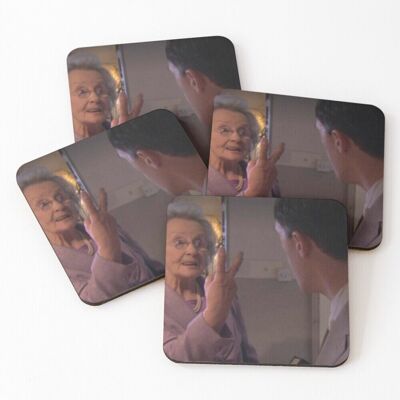 WHIBOS Leather Coasters Gavin and Stacey Doris Set of 4 / 4 x 4 inch WHIBOS Leather Coasters Gavin and Stacey Doris Set of 4 / 4 x 4 inch
