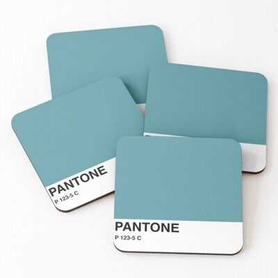 WHIBOS Leather Coasters Pantone - Blue Set of 4 / 4 x 4 inch WHIBOS Leather Coasters Pantone - Blue Set of 4 / 4 x 4 inch
