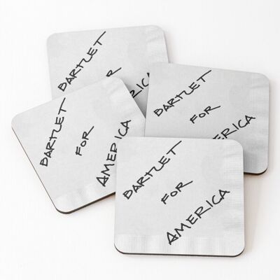 WHIBOS Leather Coasters Bartlet For America Set of 4 / 4 x 4 inch WHIBOS Leather Coasters Bartlet For America Set of 4 / 4 x 4 inch