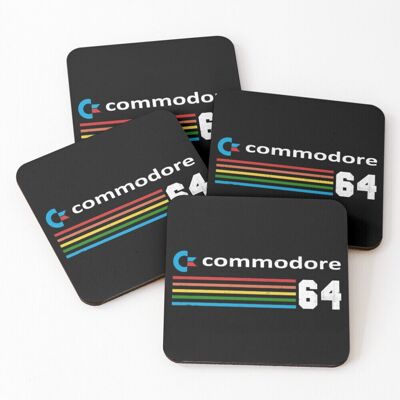 WHIBOS Leather Coasters COMMODORE 64 COMPUTER Set of 4 / 4 x 4 inch WHIBOS Leather Coasters COMMODORE 64 COMPUTER Set of 4 / 4 x 4 inch