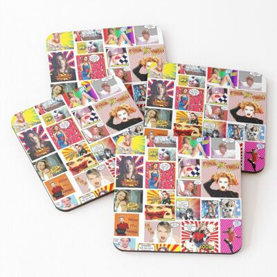 WHIBOS Leather Coasters Kylie Minogue.....Even MORE POW Wow K35 Set of 4 / 4 x 4 inch WHIBOS Leather Coasters Kylie Minogue.....Even MORE POW Wow K35 Set of 4 / 4 x 4 inch