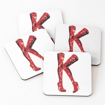 WHIBOS Leather Coasters KINKY BOOTS Set of 4 / 4 x 4 inch WHIBOS Leather Coasters KINKY BOOTS Set of 4 / 4 x 4 inch