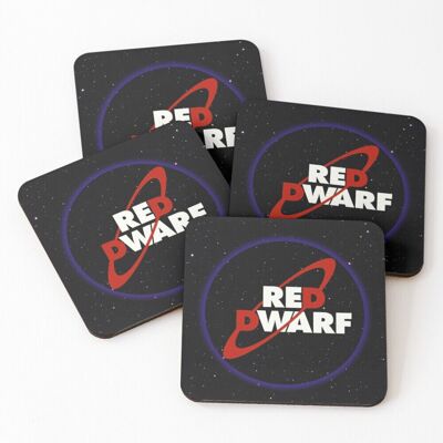 WHIBOS Leather Coasters Red Dwarf Set of 4 / 4 x 4 inch WHIBOS Leather Coasters Red Dwarf Set of 4 / 4 x 4 inch