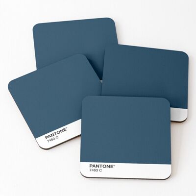 WHIBOS Leather Coasters Pantone Color 7463 C Set of 4 / 4 x 4 inch WHIBOS Leather Coasters Pantone Color 7463 C Set of 4 / 4 x 4 inch