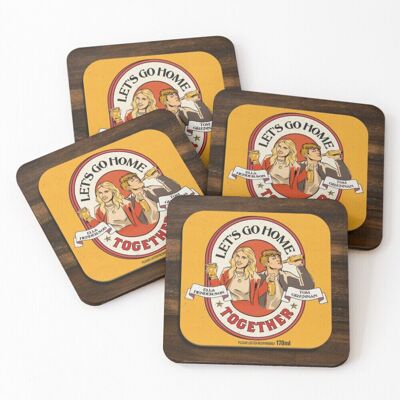 WHIBOS Leather Coasters lets go home together - Ella Henderson and Tom Grennan Set of 4 WHIBOS Leather Coasters lets go home together - Ella Henderson and Tom Grennan Set of 4