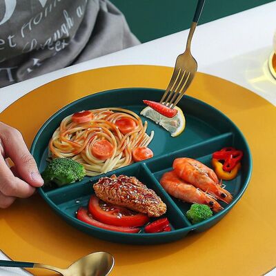 Unbranded Home Kitchen 3 Compartments For Adults Portion Control Dinner Plate Unbranded Home Kitchen 3 Compartments For Adults Portion Control Dinner Plate