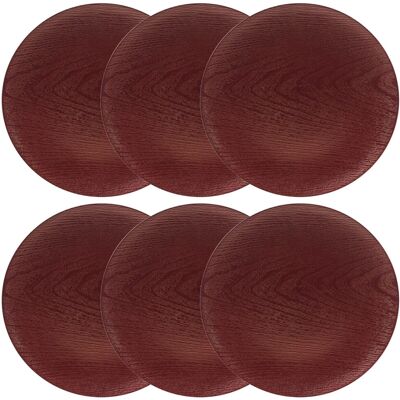 URBN-CHEF (red ) 13" 33cm Faux Wood Look Charger Dinner Plates Wedding Christmas Service 6 URBN-CHEF (red ) 13" 33cm Faux Wood Look Charger Dinner Plates Wedding Christmas Service 6