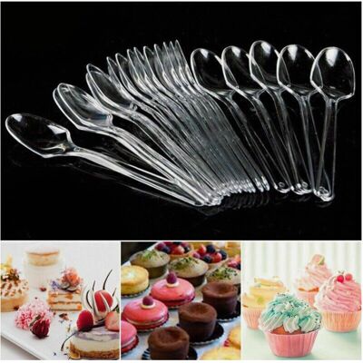 NEWJASS 500PCS Plastic Mini Spoons Dessert Serving Disposable Teaspoon Party Supplies NEWJASS 500PCS Plastic Mini Spoons Dessert Serving Disposable Teaspoon Party Supplies