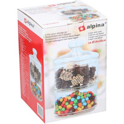 Alpina Cookie Jar - Stackable Glass Two Tier - Cookie Jar Alpina Cookie Jar - Stackable Glass Two Tier - Cookie Jar