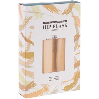 Premier Housewares 8Oz Gold Finish Hip Flask Warm Metallic Coating Premier Housewares 8Oz Gold Finish Hip Flask Warm Metallic Coating