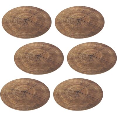 Carousel Set Of 6 Tree Trunk Print Round Placemat 38cm Tree Slice Style Place Mat Kitch Carousel Set Of 6 Tree Trunk Print Round Placemat 38cm Tree Slice Style Place Mat Kitch