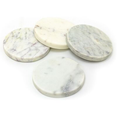 Carousel Set Of 4 Round White Marble Coasters Natural Stone Marble Coaster Set 4 Piec Carousel Set Of 4 Round White Marble Coasters Natural Stone Marble Coaster Set 4 Piec