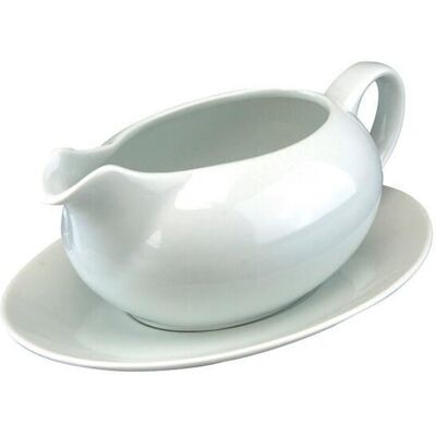 Apollo Gardening Saucer & Gravy Boat Styled Jug Ceramic White 550Ml Ideal For Serving Gravy Sauce Apollo Gardening Saucer & Gravy Boat Styled Jug Ceramic White 550Ml Ideal For Serving Gravy Sauce