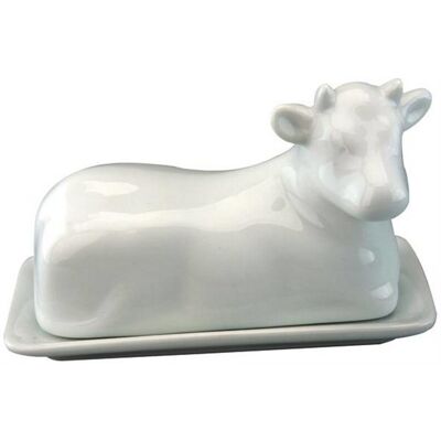 Apollo Traditional Porcelain Cow Belly Shape Covered Butter Dish W 18 x D 10 x H 11 cm Apollo Traditional Porcelain Cow Belly Shape Covered Butter Dish W 18 x D 10 x H 11 cm