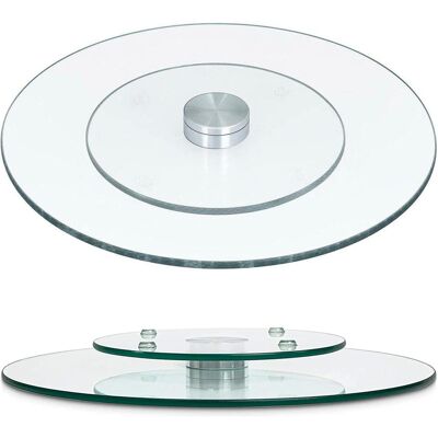 The Magic Toy Shop GEEZY rotating tray Glass Rotating Cake Stand Turntable Plate Display Serving Di The Magic Toy Shop GEEZY rotating tray Glass Rotating Cake Stand Turntable Plate Display Serving Di
