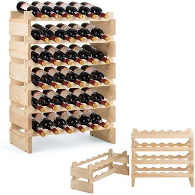 Costway 6 Tier Wooden Wine Rack w/ 36 Wine Holder Bottle Stand Stackable Wine Organiser Costway 6 Tier Wooden Wine Rack w/ 36 Wine Holder Bottle Stand Stackable Wine Organiser