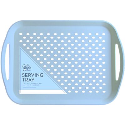 COOKE & MILLER (Blue) Anti-Slip Plastic Serving Tray Large Non-Slip Rubber Surface Food Dinner COOKE & MILLER (Blue) Anti-Slip Plastic Serving Tray Large Non-Slip Rubber Surface Food Dinner