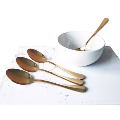 Glim & Glam (Dinner spoon, 4pcs) Dinner Tea Spoons Gold Cutlery Stainless Steel Glim & Glam (Dinner spoon, 4pcs) Dinner Tea Spoons Gold Cutlery Stainless Steel