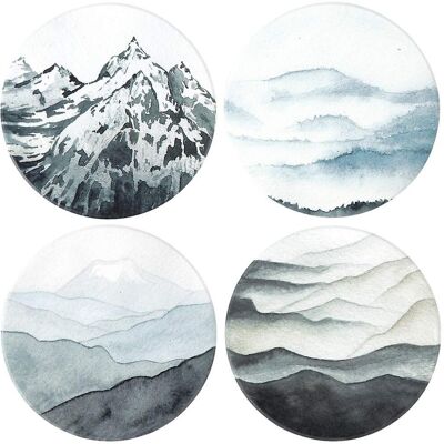 Unbranded Forest Pattern Coasters - Round Drinks Absorbent Stone Coaster Set W Unbranded Forest Pattern Coasters - Round Drinks Absorbent Stone Coaster Set W