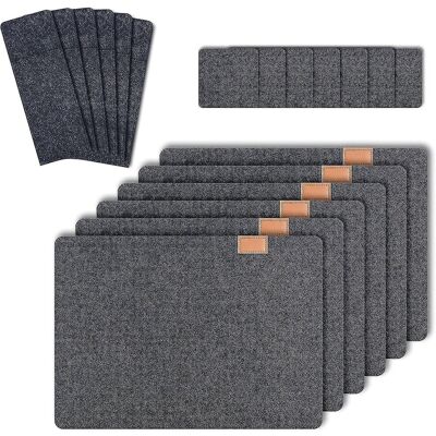 Unbranded 6 Set Of Washable Placemats Made Of Felt Anthracite Unbranded 6 Set Of Washable Placemats Made Of Felt Anthracite
