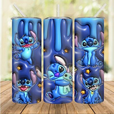 BGHONE (OZ0623) Cartoon Tumbler With Lid And Straw, 20oz Stitch Stainless Steel Water B BGHONE (OZ0623) Cartoon Tumbler With Lid And Straw, 20oz Stitch Stainless Steel Water B