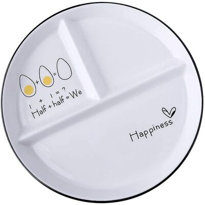 Unbranded Split Ceramic Dinner Plate 3 Cut Food Plate Unbranded Split Ceramic Dinner Plate 3 Cut Food Plate